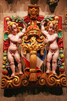 Painted replica sculpture of the Vasa