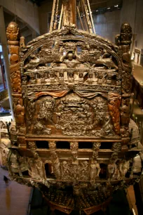 The stern of the Vasa ship in the Vasa Museum