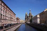 The Church of the Savior on Spilled Blood along the Griboedova canal in St. Petersburg, Russia