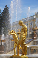 Statues along the Grand Cascade at Peterhof in St. Petersburg