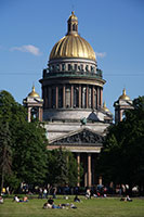 View of the St. Isaac's Cathedral from Senate Square in St. Petersburg, Russia