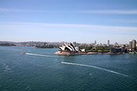 Sydney Opera House seen from Harbour Bridge