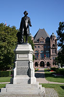 Statue of MacDonald in front of Ontario Parliament Building in Toronto