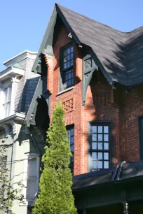 Detail of a Victorian-style house in Cabbagetown, Toronto