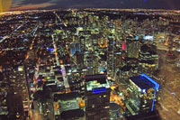 Downtown Toronto seen from CN Tower at night