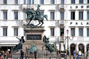 Vittorio Emmanuele II statue on the Riva degli Schiavone, Venice, Italy