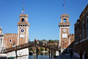 Entrance to the Arsenale in Venice, Italy
