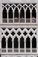 Closup of the balconies of the Ca d'Oro in Venice