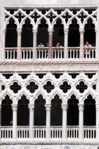 Close-up of the balconies of the Ca d'Oro in Venice