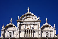 Detail of the facade of the Scuola Grande di San Marco, Venice, Italy