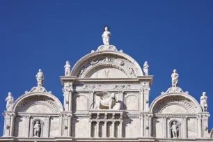 Detail of the façade of the Scuola Grande di San Marco, Venice