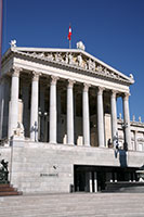 The central portico of the Austrian Parliament Building, Vienna