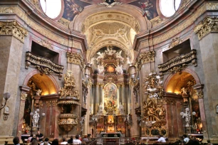 Interior of the Peterskirche in Vienna
