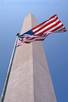 Flag in front of the Washington Monument