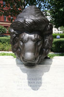 Bronze lion statue, National Law Enforcement Officers Memorial, Washington DC