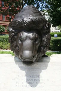 Bronze lion statue, National Law Enforcement Officers Memorial, Washington, DC