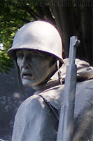 Detail of a statue at the Korean War Memorial