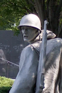 Detail of a statue at the Korean War Veterans Memorial