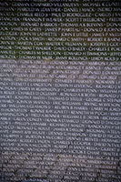 Detail of the wall of the Vietnam Veterans Memorial in Washington, DC