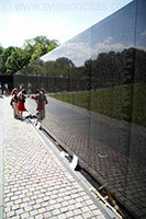 The granite wall of the Vietnam Memorial