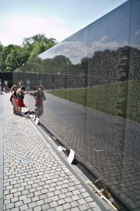 The granite wall of the Vietnam Memorial