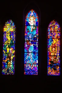 Stained-glass windows in the National Cathedral in Washington DC