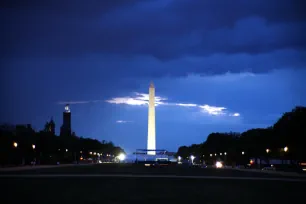 The Washington Monument at night